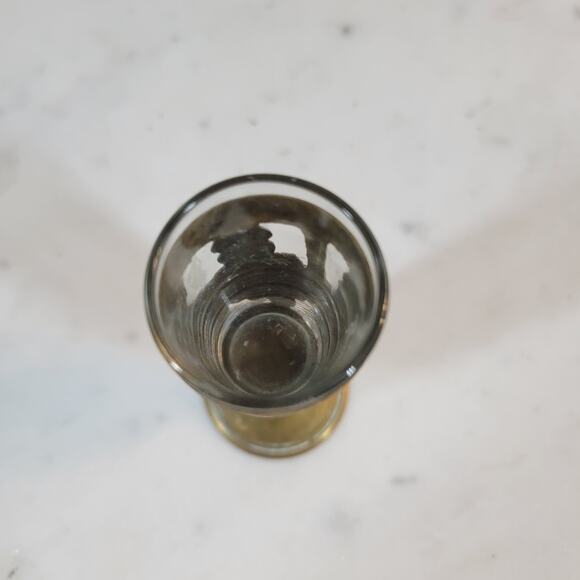 Vintage Mexican Cordial Set Brass Shot GlassesTray Embossed Overlayed Stamped - Picture 15 of 16